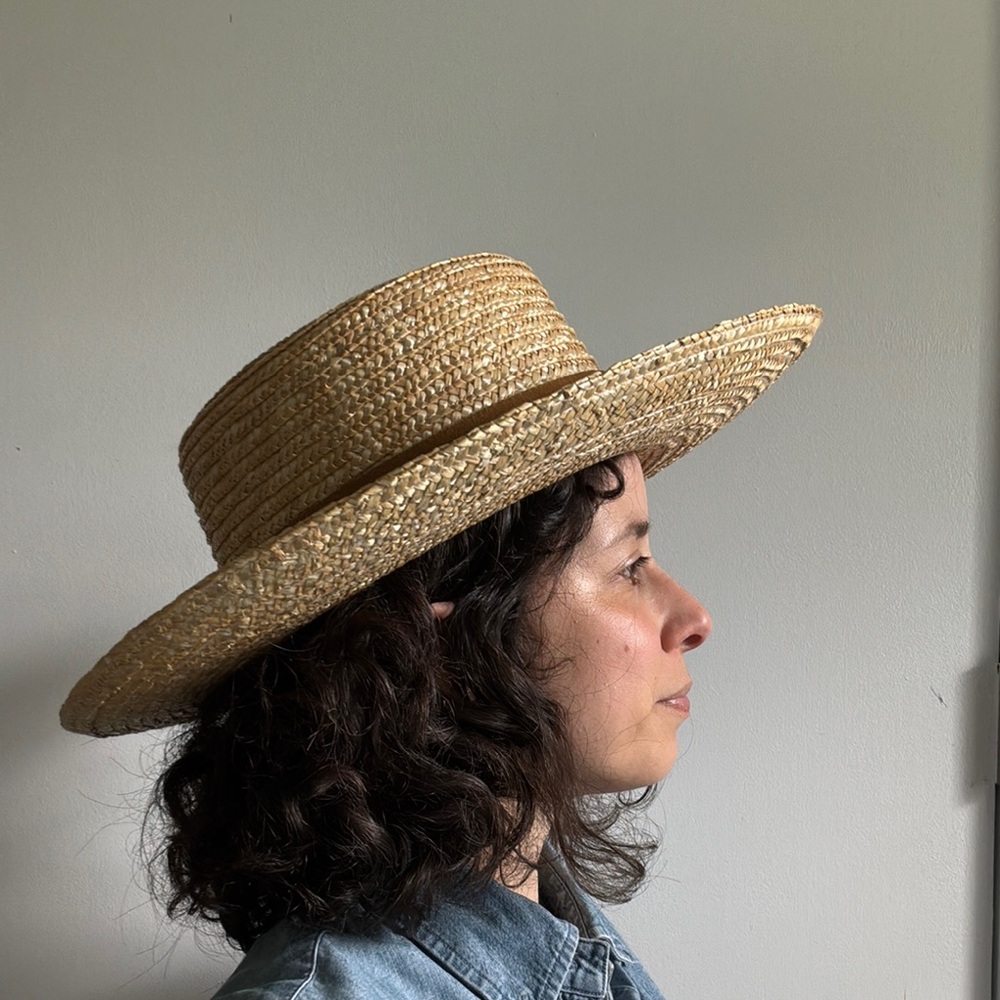 Gigi Pip Straw Boater Hat — Like New